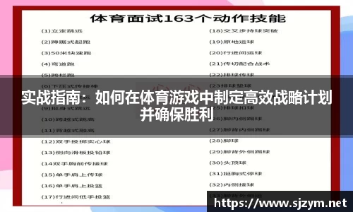 实战指南：如何在体育游戏中制定高效战略计划并确保胜利